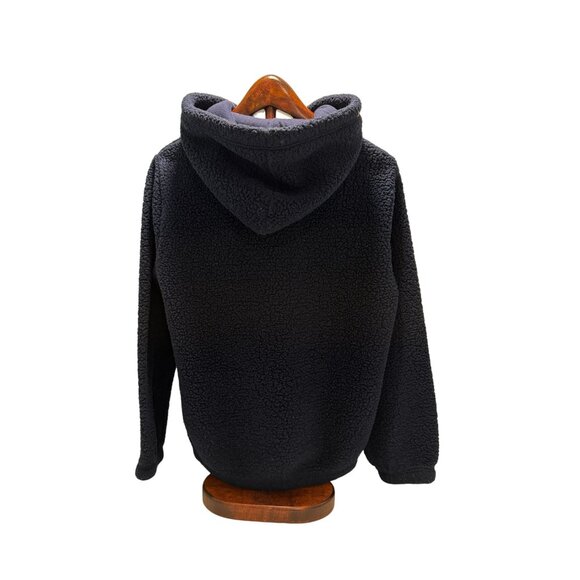 Women's Fila Sherpa Hoodie Fleece Hoody Sweatshirt Jacket Blue Navy Size Small - Picture 4 of 6